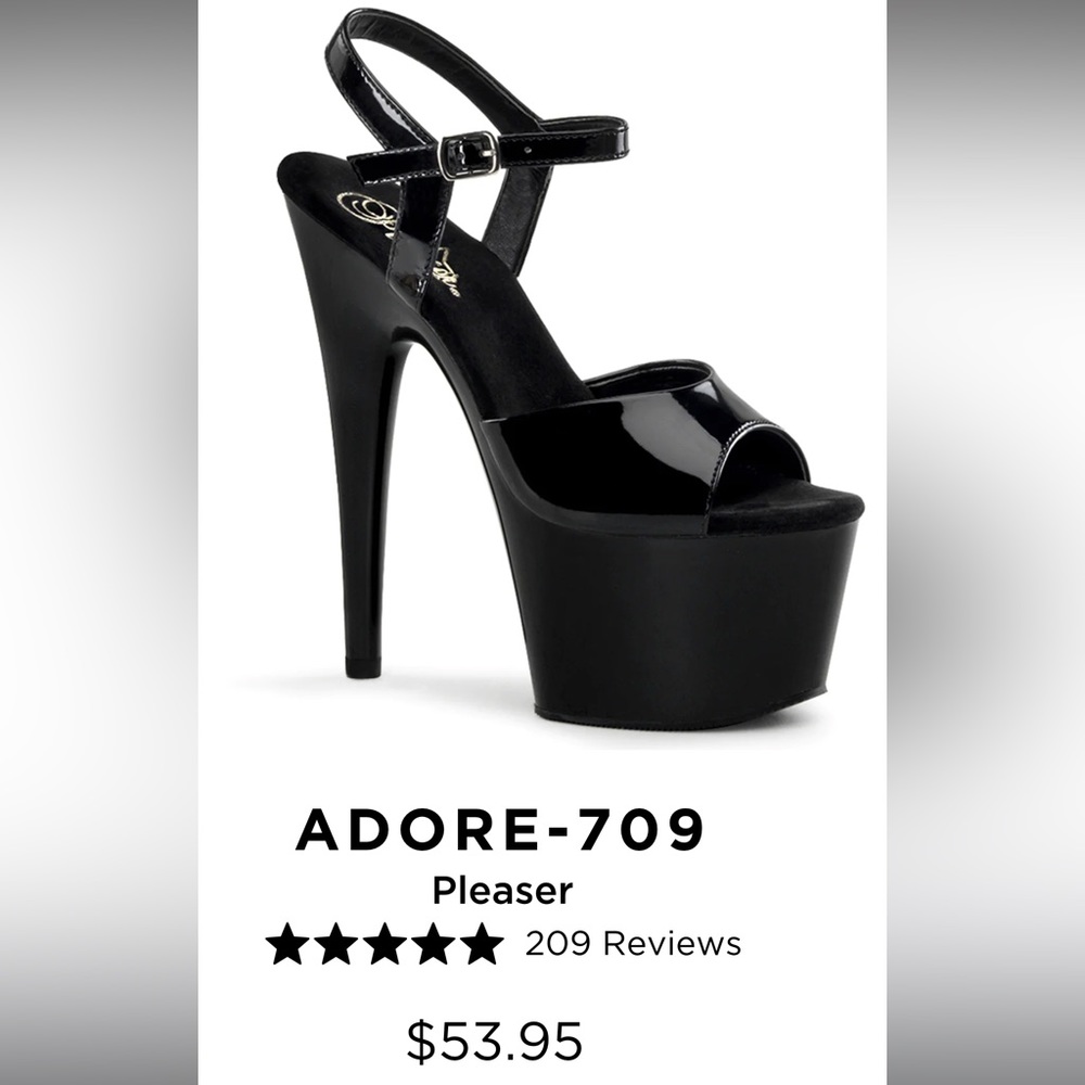 Black Adore Pleasers size 6 BRAND NEW IN BOX, NEVER WORN